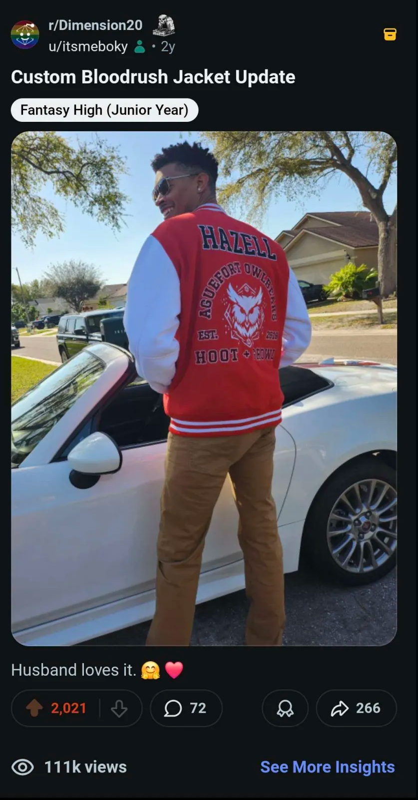 Brandon with the custom Fantasy High jacket I made him. Dimension 20 Fantasy High Fabian Seacaster?