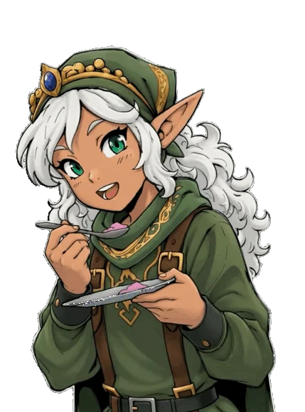Elf adventurer tasting homebrew